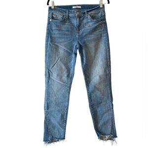 7 For All Mankind Roxanne Kick Side Cutoff Jeans Size 28